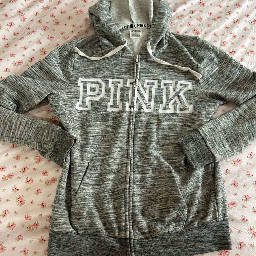 PINK Victoria's Secret Kids Gray Zip-Up Jacket